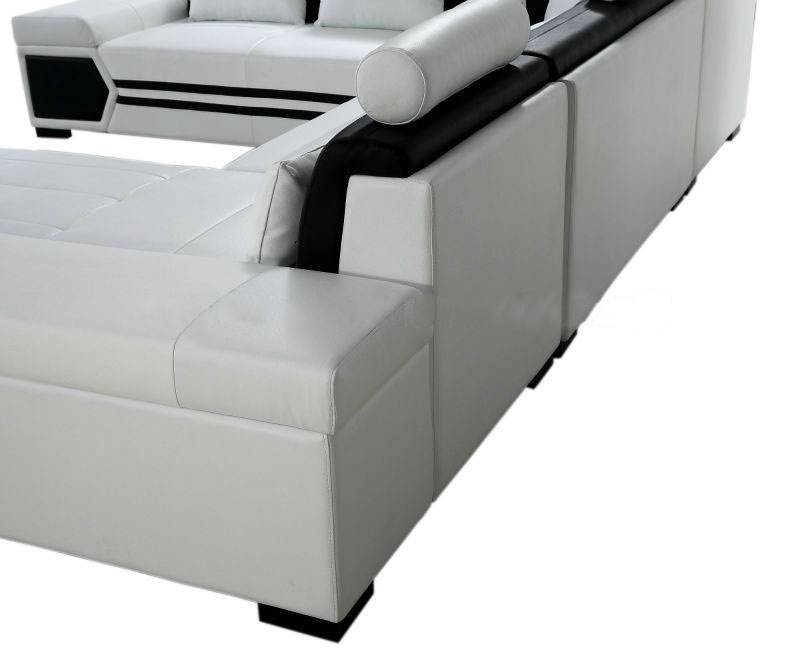 Ghế sofa hình chữ u lớn màu trắng đen tuyệt đẹp 1