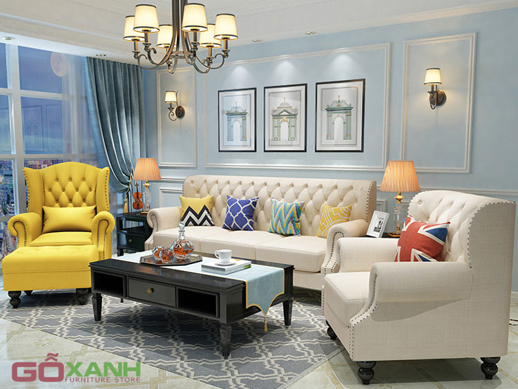 Ghế sofa khung gỗ cổ điển - Sofa tân cổ điển Gỗ Xanh 14