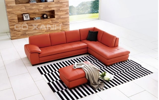 Bộ ghế sofa góc màu đỏ rực rỡ đẹp quý phái đẳng cấp 1