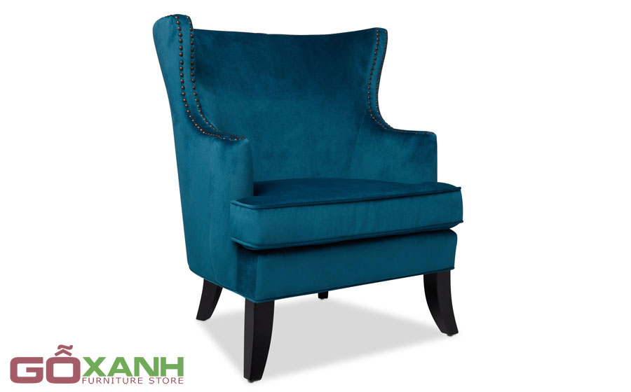 Ghế sofa nhà hàng bọc vải nhung màu xanh