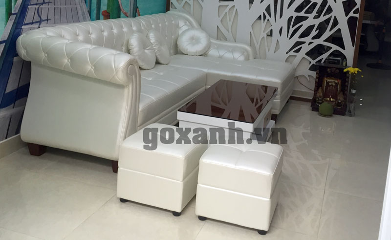 Ghế sofa tân cổ điển màu trắng cô Nhung Bình thạnh, Tphcm