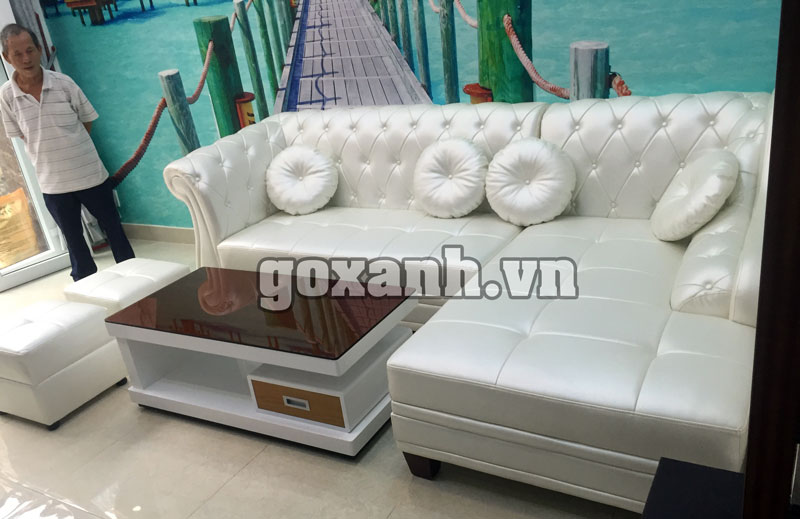 Ghế sofa tân cổ điển màu trắng cô Nhung Bình thạnh, Tphcm 1