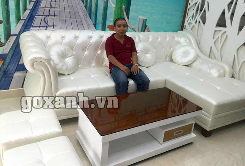 Ghế sofa tân cổ điển màu trắng cô Nhung Bình thạnh, Tphcm 3