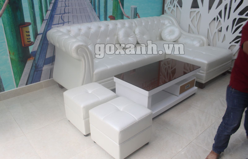 Ghế sofa tân cổ điển màu trắng cô Nhung Bình thạnh, Tphcm 4