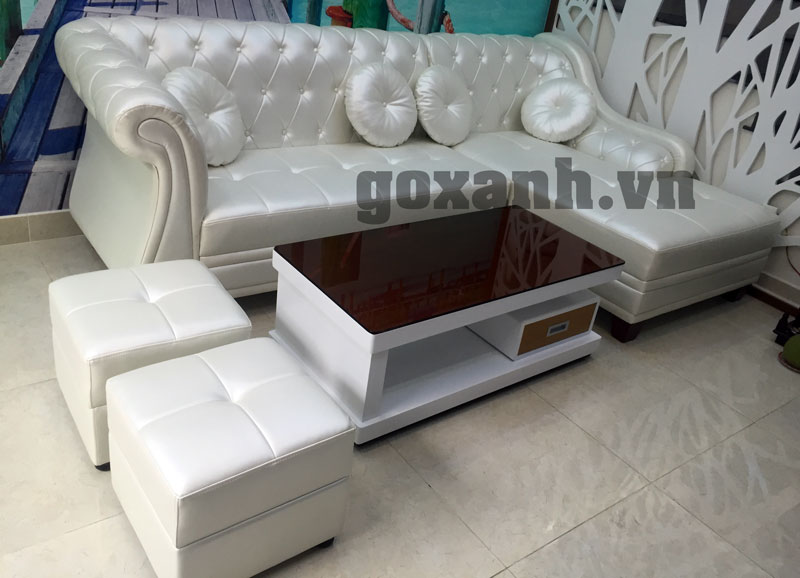 Ghế sofa tân cổ điển màu trắng cô Nhung Bình thạnh, Tphcm 2