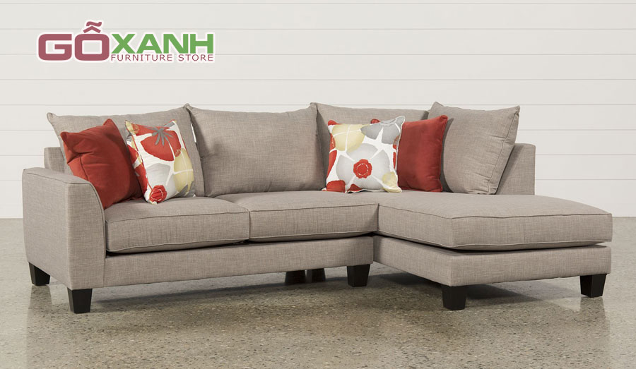 Ghế sofa vải bố màu xám