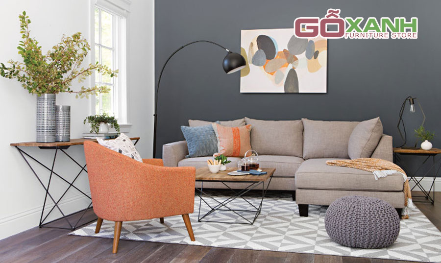 Ghế sofa vải bố màu xám, Ghế sofa kiểu nhập từ nước ngoài vào 2