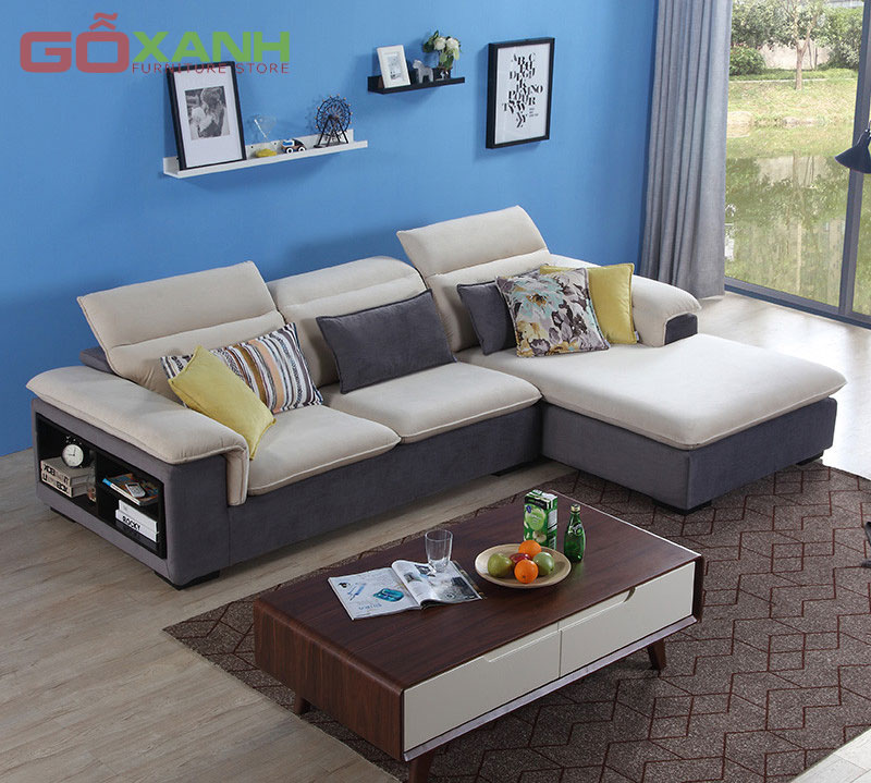 Ghế Sofa Vải Có Ngăn Sách Bên Hông - Ghế Sofa Cao Cấp - Goxanh.vn