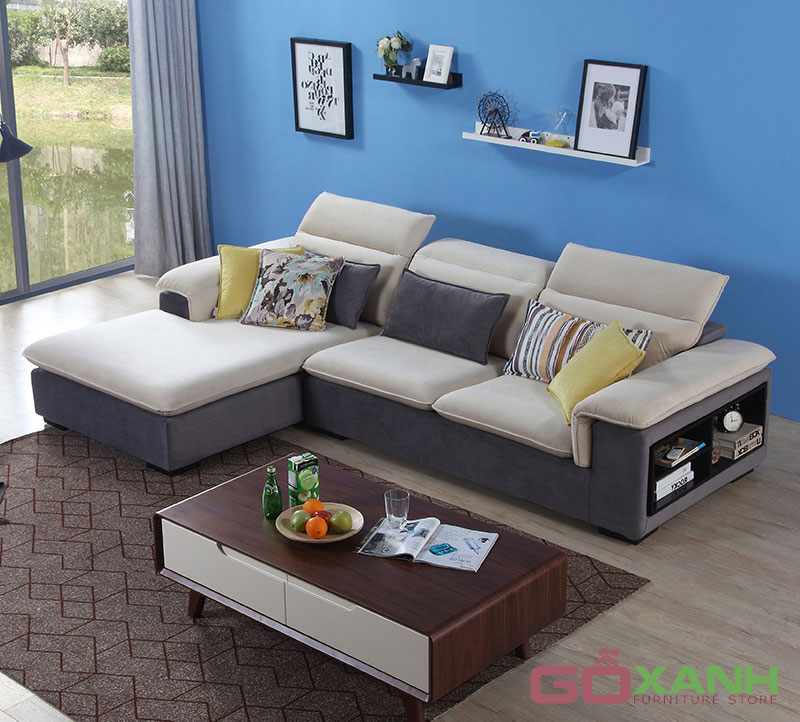 Ghế Sofa Vải Có Ngăn Sách Bên Hông - Ghế Sofa Cao Cấp - Goxanh.vn 1