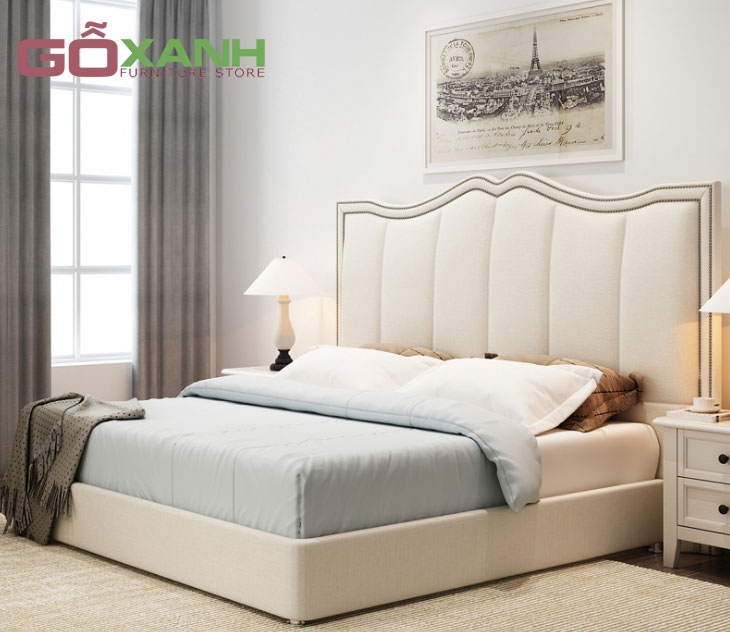Giường ngủ bọc nệm bằng vải - Gỗ Xanh sản xuất giường ngủ cao cấp 2