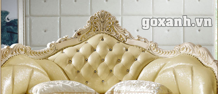 Giường cổ điển hình tròn, giường ngủ gỗ bọc nệm cổ điển 2