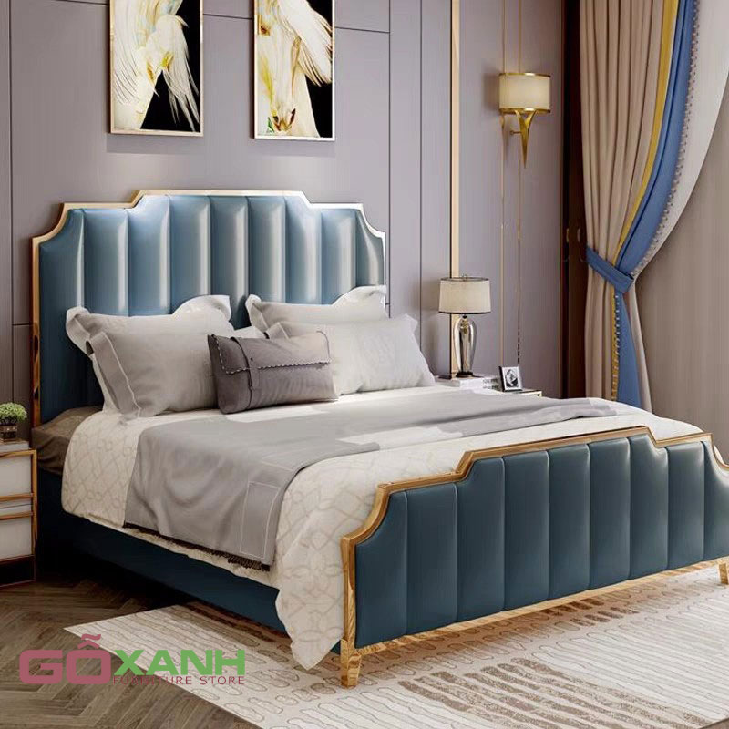 Giường ngủ Inox mạ vàng cho căn hộ cao cấp 5