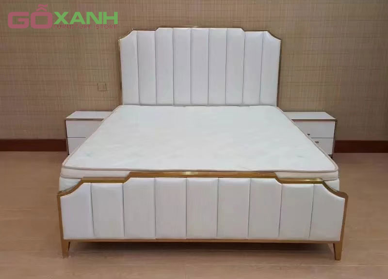 Giường ngủ Inox mạ vàng cho căn hộ cao cấp 7