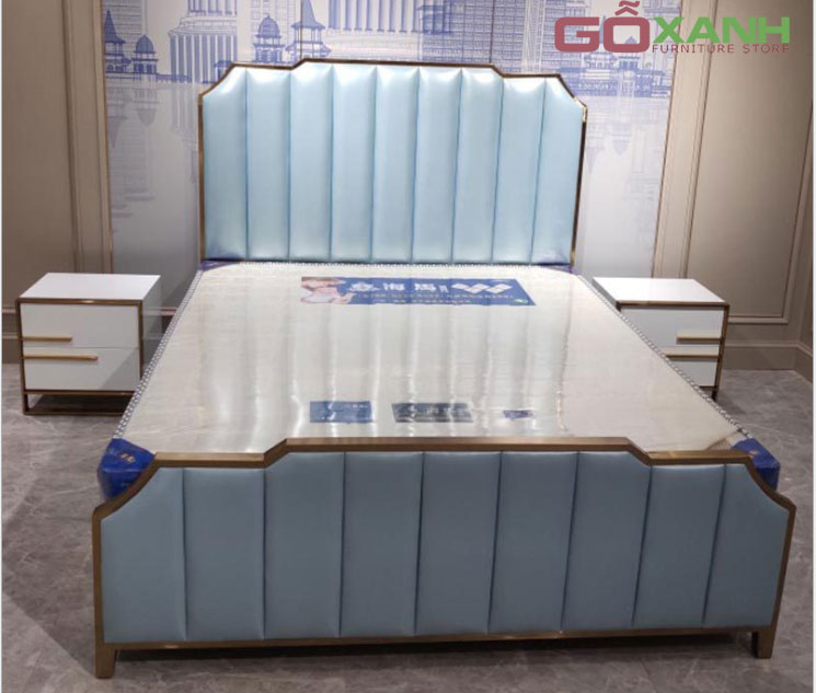 Giường ngủ Inox mạ vàng cho căn hộ cao cấp 8