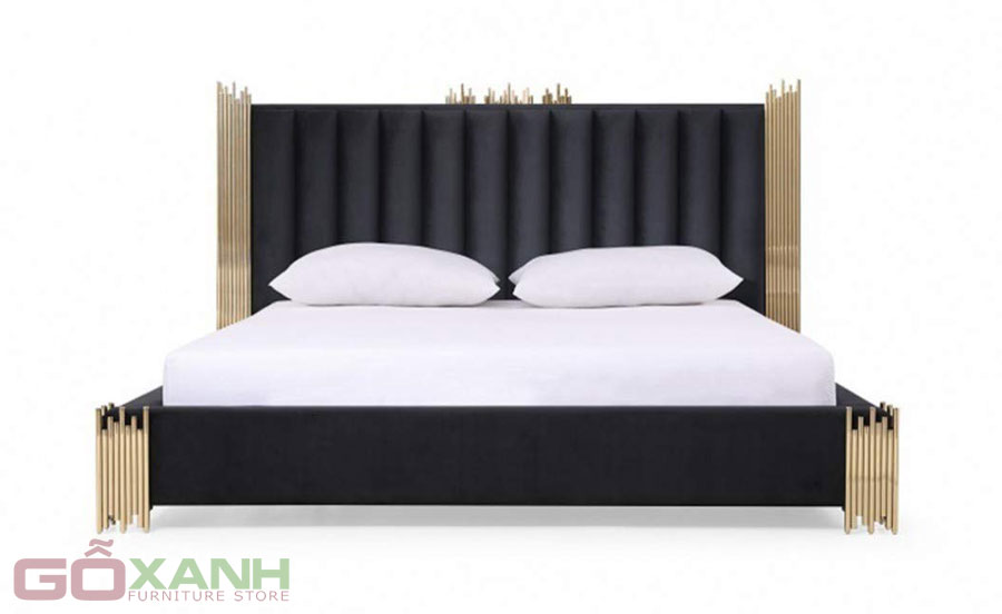 Giường ngủ inox mạ vàng hiện đại cho phòng ngủ 1