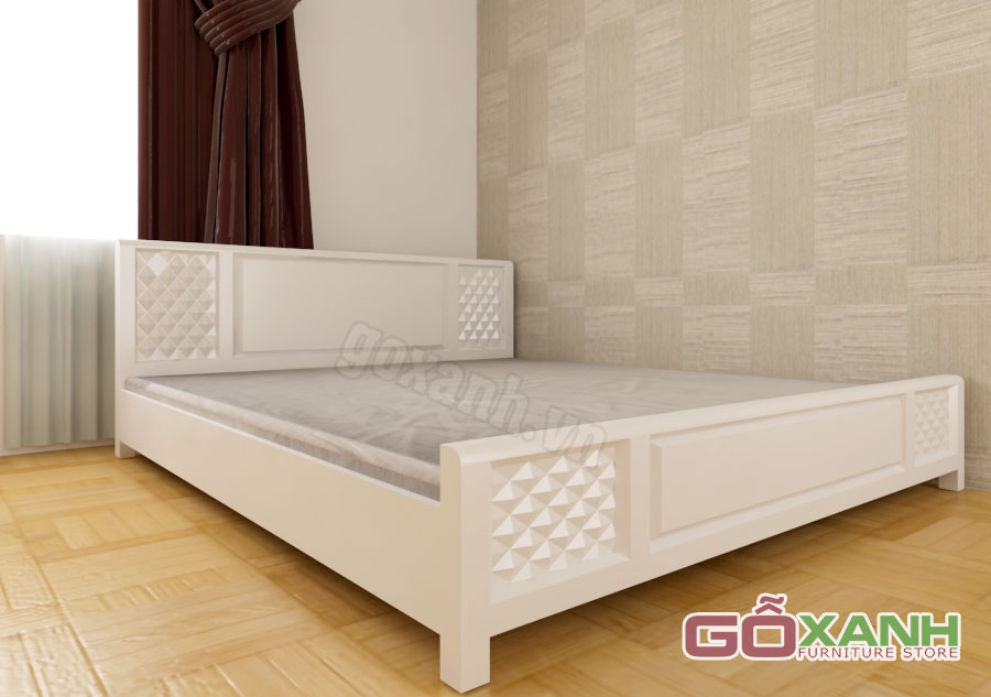 Giường ngủ sơn trắng hiện đại