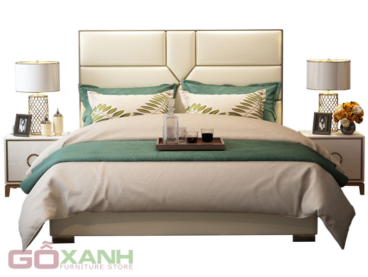 Giường ngủ thiết kế inox mạ vàng sang chảnh