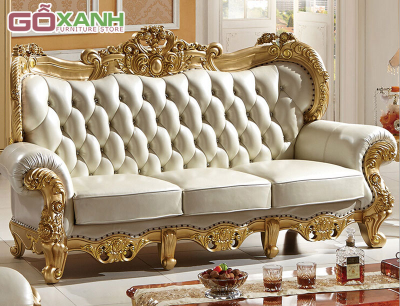 Hình ảnh ghế sofa đơn cổ điển đẹp, ghế băng cổ điển sơn màu đồng