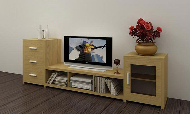Kệ tivi gỗ tự nhiên sơn 2k - Gỗ Xanh Furniture