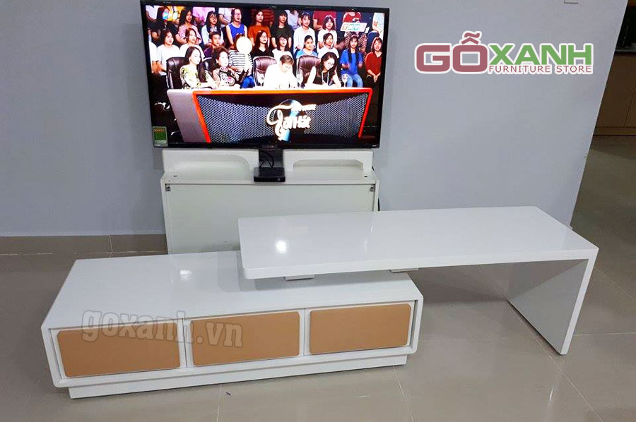 Kệ tivi gỗ MDF màu trắng