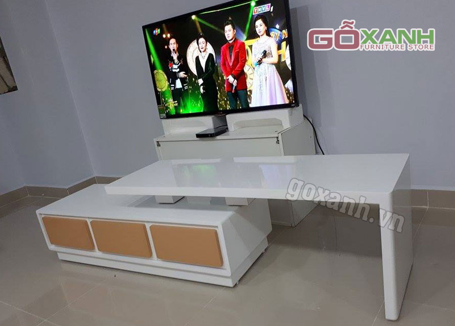 Kệ tivi gỗ MDF màu trắng, Kệ tivi giá rẻ Bình Thạnh 2