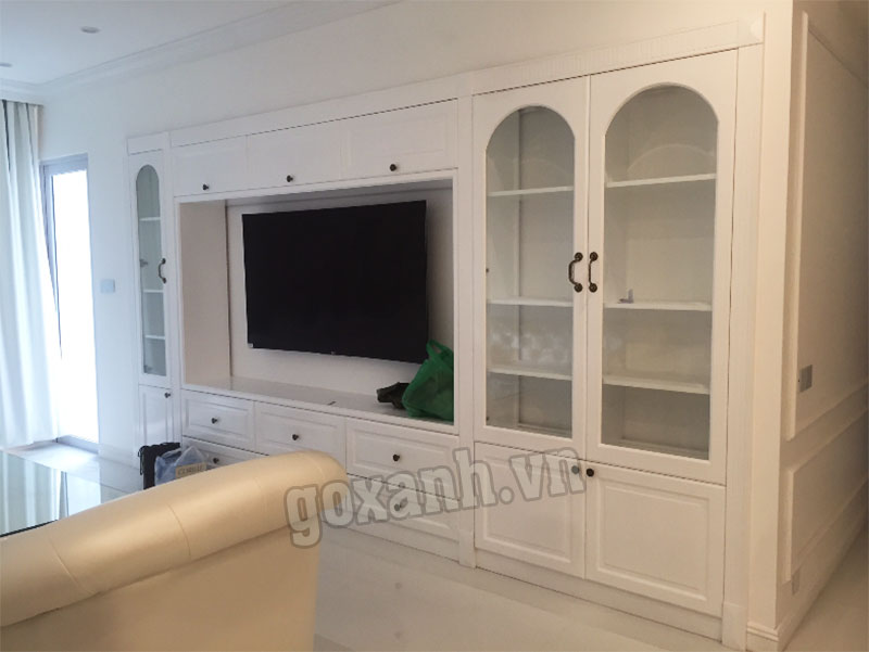 Kệ tivi kiểu dáng tân cổ điển gỗ HDF chống ẩm 1