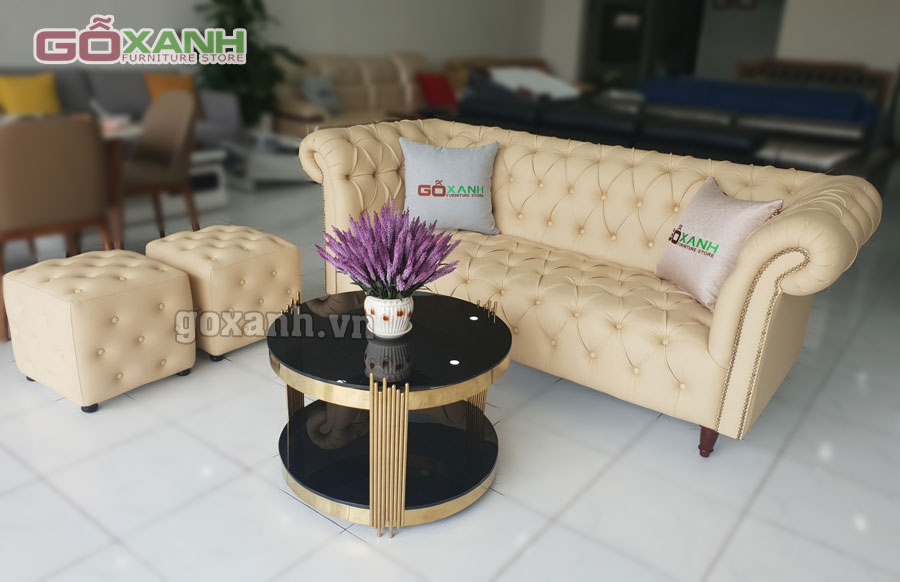 Mẫu ghế sofa bán cổ điển, Gỗ Xanh chuyên sản xuất nội thất cổ điển đẹp