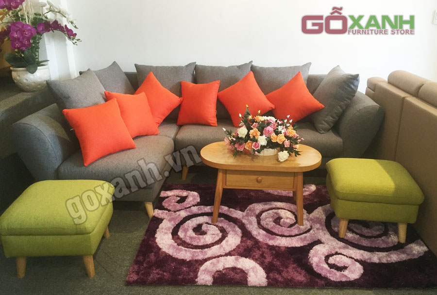 Mẫu ghế sofa vải dễ thương, ghế sofa bọc vải kích thước nhỏ 1