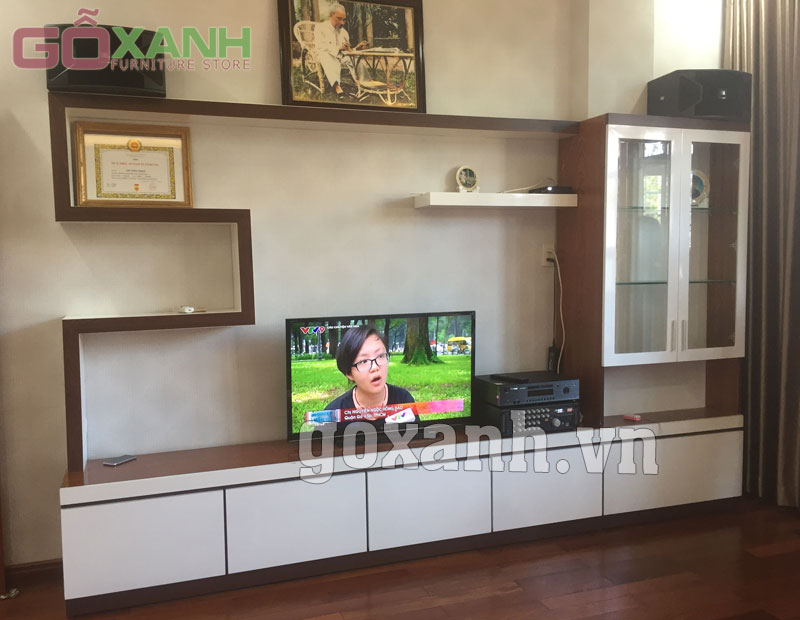 Những mẫu kệ tivi hiện đại thi công lắp ráp tại nhà khách 1