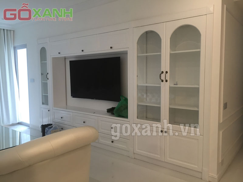 Những mẫu kệ tivi hiện đại thi công lắp ráp tại nhà khách 2