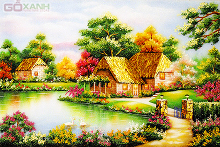 Những mẫu tranh đính đá đẹp cho phòng khách hiện đại 4
