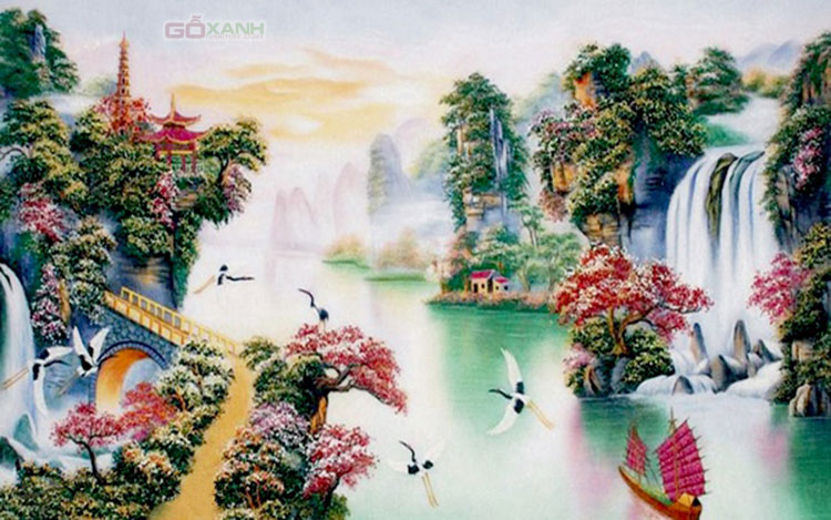 Những mẫu tranh đính đá đẹp cho phòng khách hiện đại 5