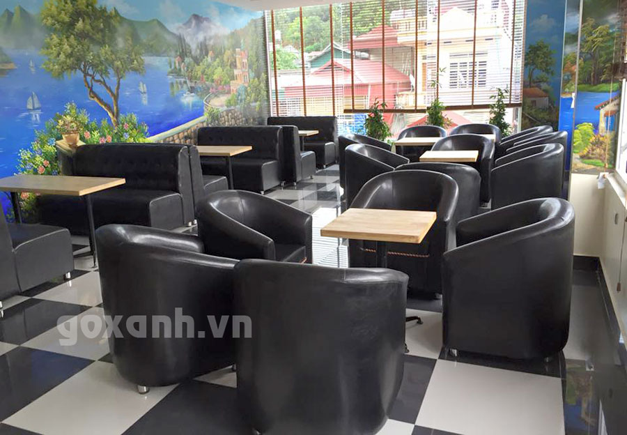 Salon cafe phòng lạnh hcm - sofa ghế thúng quán cafe 1