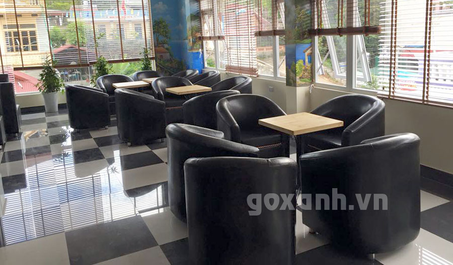 Salon cafe phòng lạnh hcm - sofa ghế thúng quán cafe