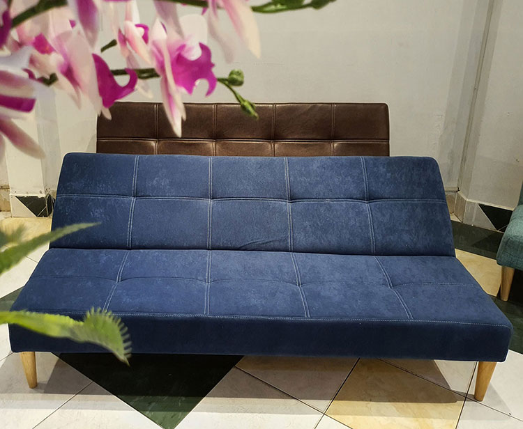 Sofa giường bọc vải nỉ màu xanh Navy - size 1800 x 900 2