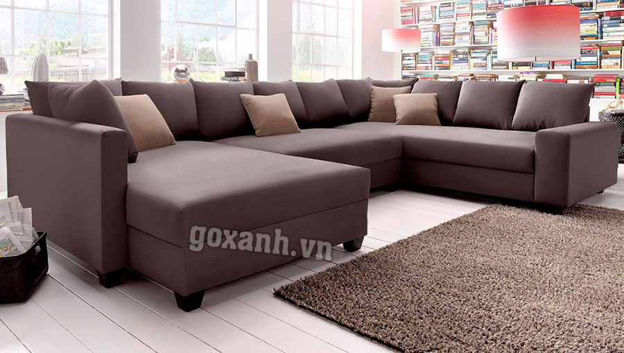 Sofa chữ u bọc vải đẹp, sofa góc cho phòng khách rộng 3