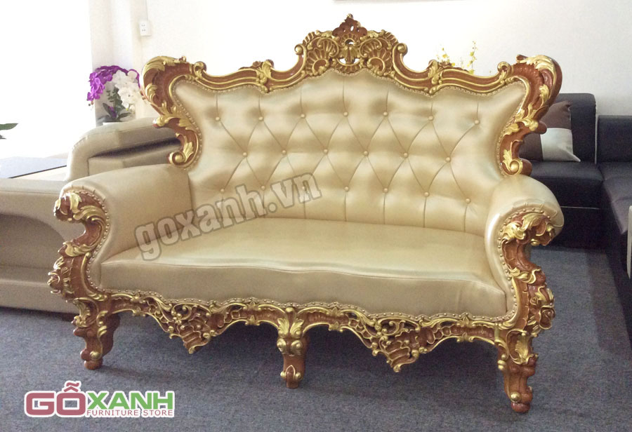 Sofa cổ điển đẹp tphcm - Dát Vàng hoa văn
