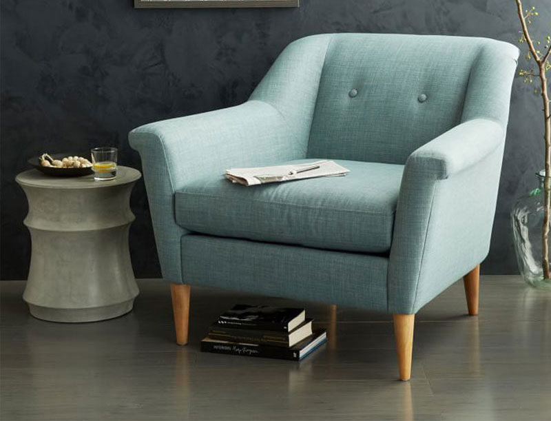 Ghế sofa đơn 1 người ngồi, chân gỗ tự nhiên cao 20cm