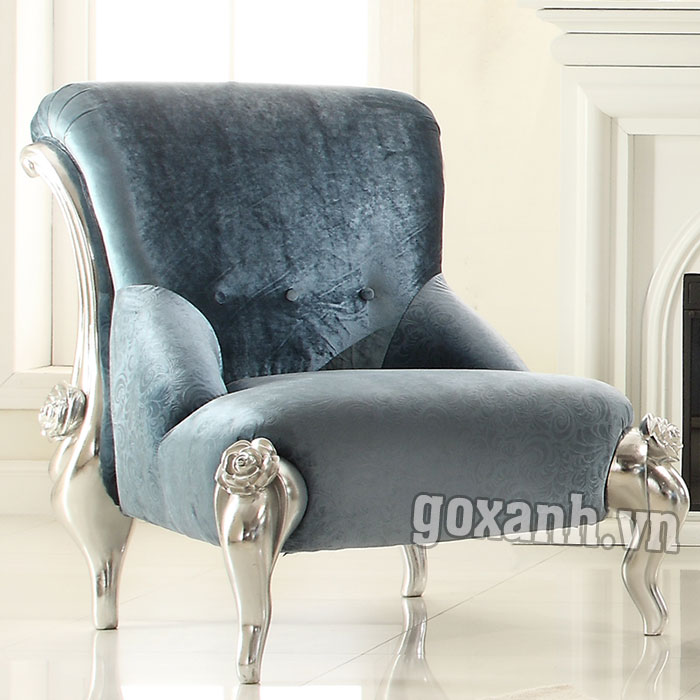 Sofa đơn tân cổ điển 1 người ngồi sơn nhũ đồng đẹp 3