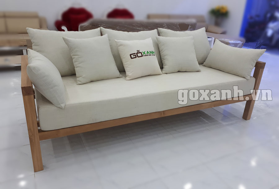 Sofa gỗ sồi cho nhà nhỏ