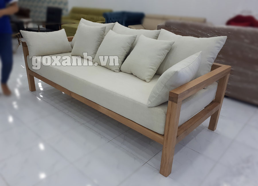 Sofa gỗ sồi cho nhà nhỏ / Sofa băng gỗ sồi cao cấp 2