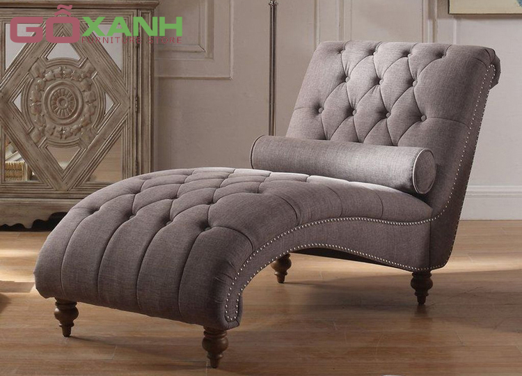 Sofa nằm thư giãn phong cách tân cổ điển màu xám