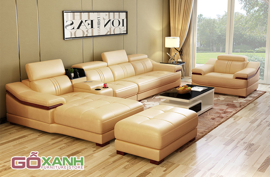 Sofa phòng khách cao cấp, sofa da nhập khẩu cao cấp 1