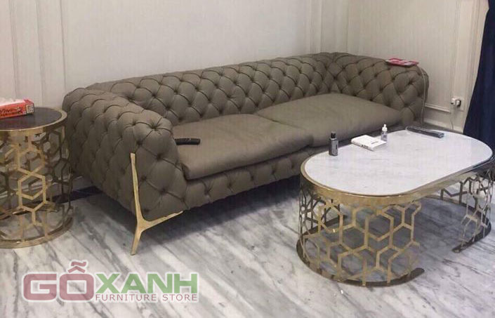 Sofa tân cổ điển chân innox / sofa bán cổ điển đẳng cấp