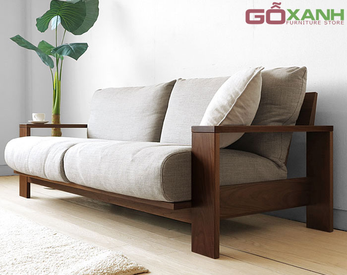 Sofa khung gỗ tự nhiên, salon băng 2 người ngồi 5