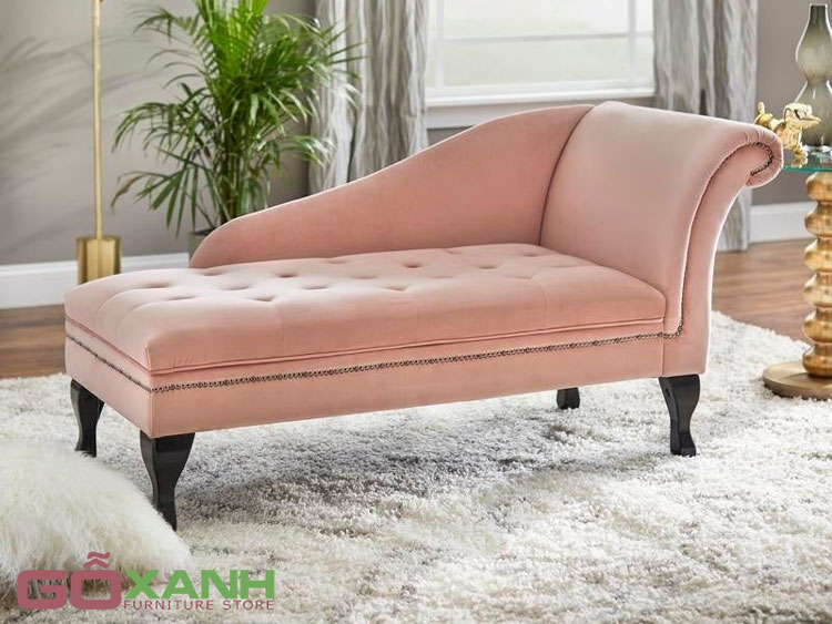Sofa thư giãn kiểu dáng tân cổ điển màu hồng phấn dễ thương