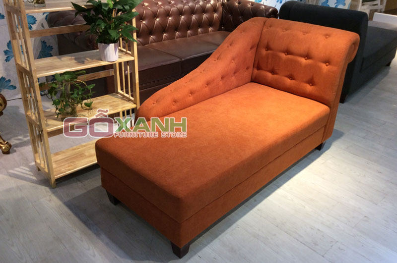 Sofa thư giãn màu cam, sofa nằm đọc sách giật nút tân cổ điển 1