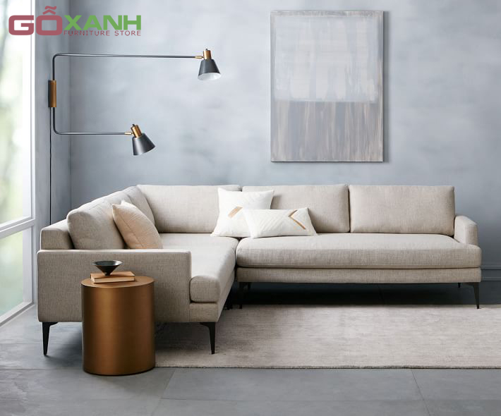 Kích thước ghế sofa góc lớn bọc vải bố, vải nỉ đẹp nhất