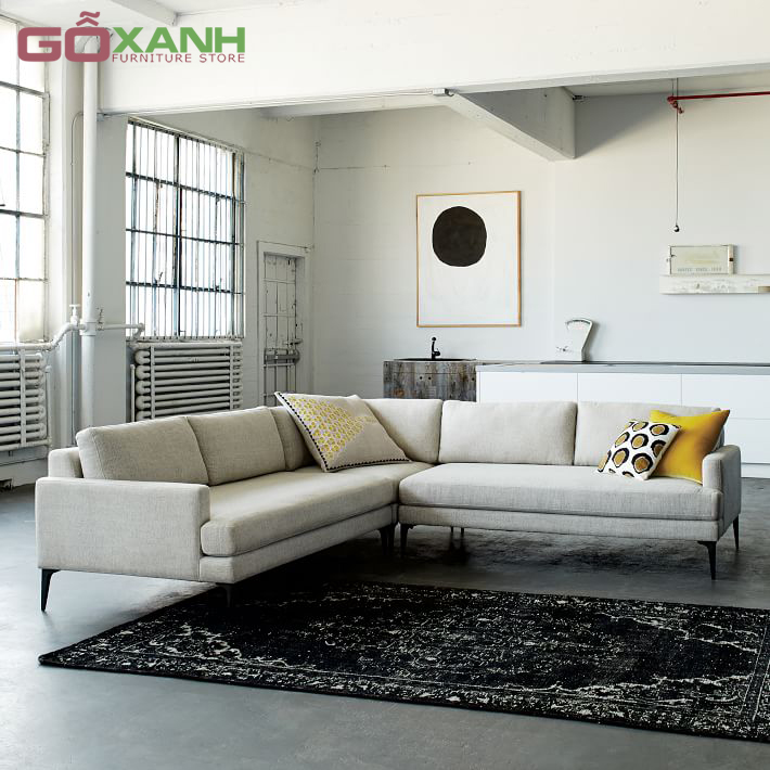 Kích thước ghế sofa góc lớn bọc vải bố, vải nỉ cao cấp