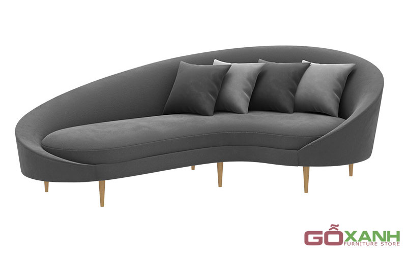 Sofa vải nhung đẹp hình bán nguyệt